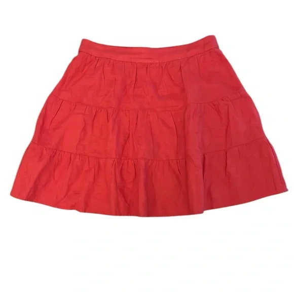 BODEN NWT Pull-on Linen Tiered Skirt in Red/Orange Size 4 — Summer Staple!!! - Picture 3 of 6